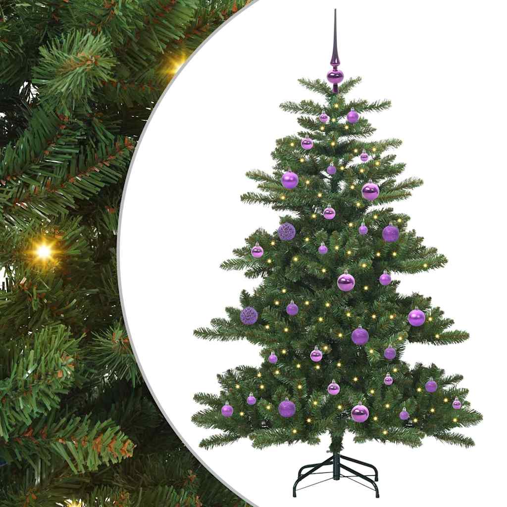 Műanyag Hajtogatós Karácsonyfa 150 LED-del Zöld 150 cm PVC