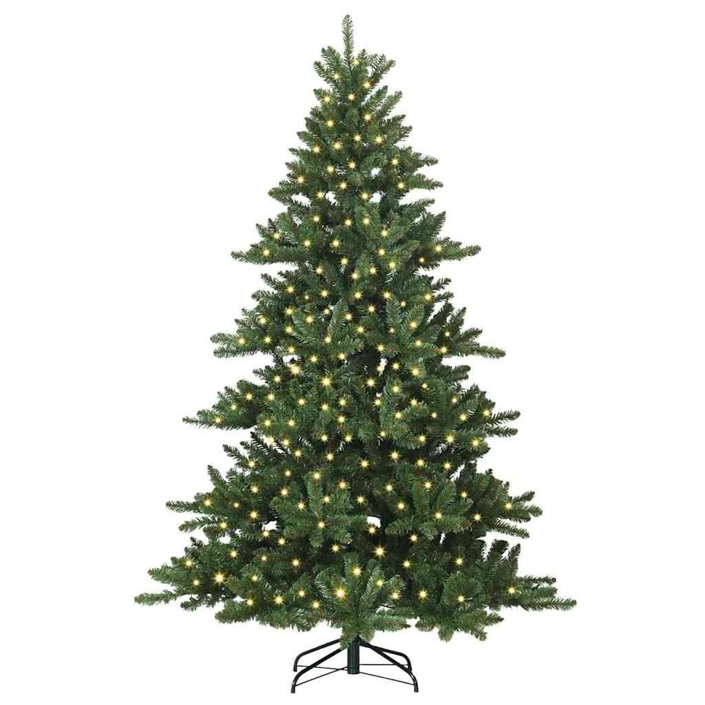 Műanyag Hajtogatós Karácsonyfa 300 LED-del Zöld 180 cm PVC