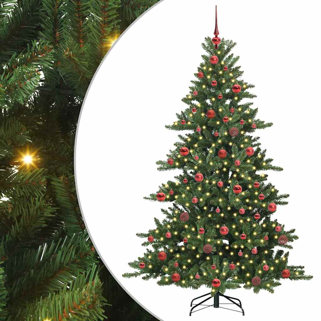 Műanyag Hajtogatós Karácsonyfa 300 LED-del Zöld 180 cm PVC