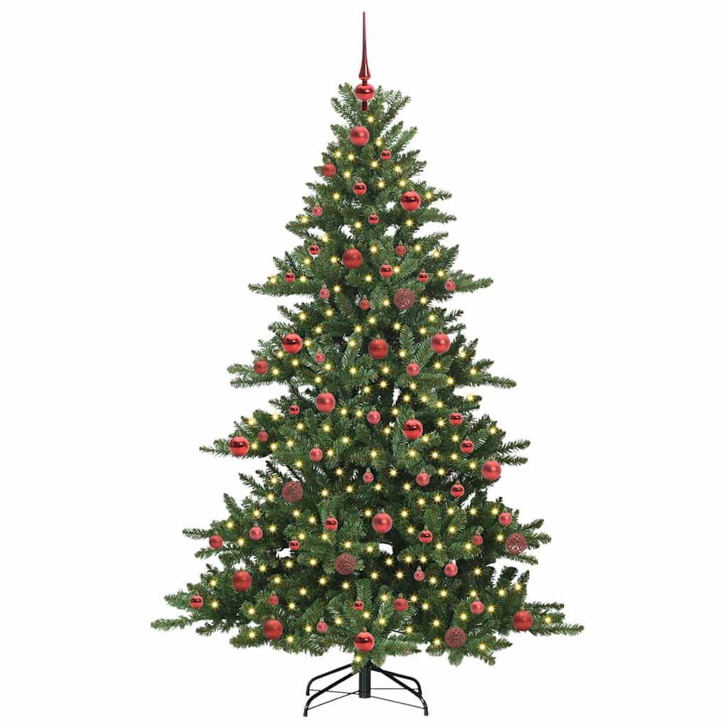 Műanyag Hajtogatós Karácsonyfa 300 LED-del Zöld 180 cm PVC