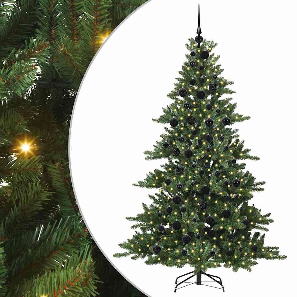Műanyag Hajtogatós Karácsonyfa 300 LED-del Zöld 180 cm PVC