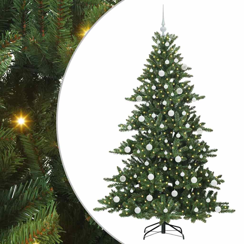 Műanyag Hajtogatós Karácsonyfa 300 LED-del Zöld 180 cm PVC