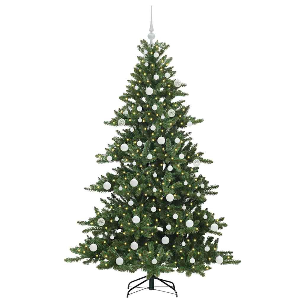 Műanyag Hajtogatós Karácsonyfa 300 LED-del Zöld 180 cm PVC