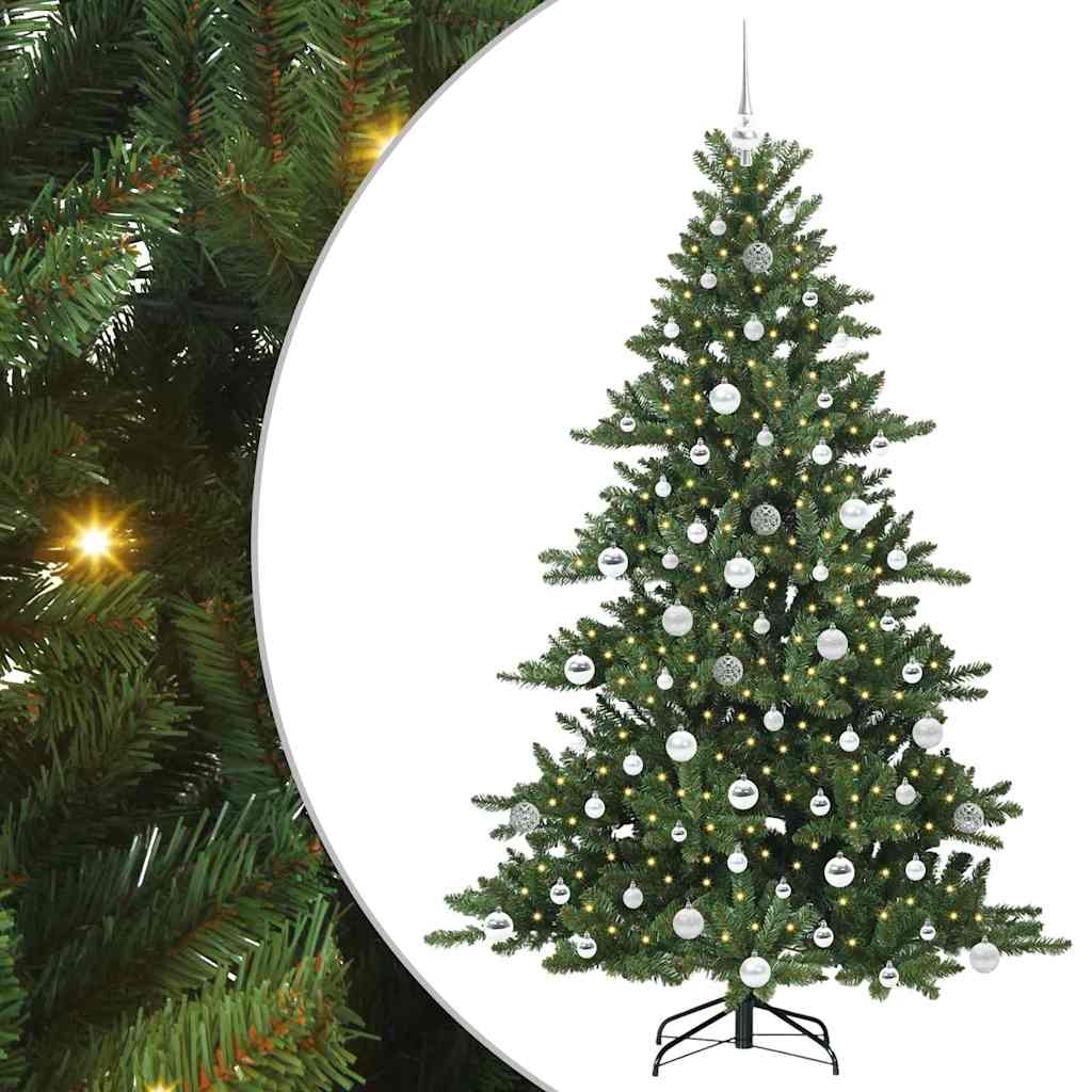 Műanyag Hajtogatós Karácsonyfa 300 LED-del Zöld 180 cm PVC