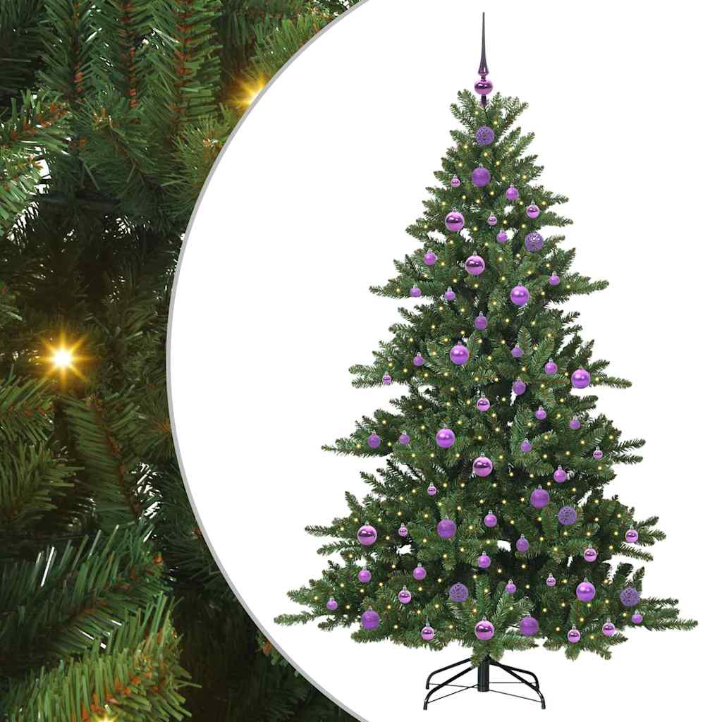 Műanyag Hajtogatós Karácsonyfa 300 LED-del Zöld 180 cm PVC