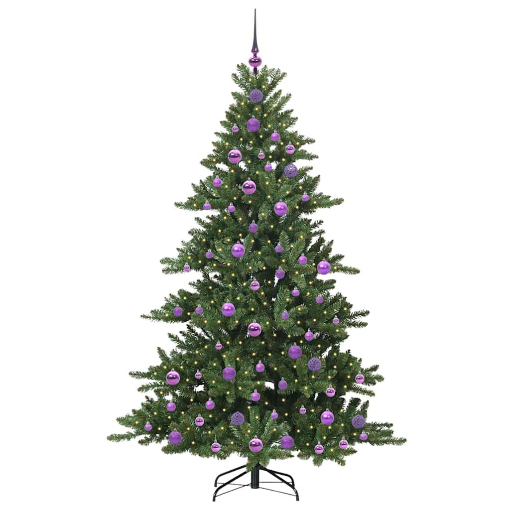 Műanyag Hajtogatós Karácsonyfa 300 LED-del Zöld 180 cm PVC