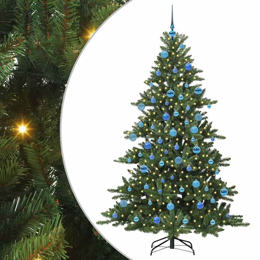 Műanyag Hajtogatós Karácsonyfa 300 LED-del Zöld 180 cm PVC