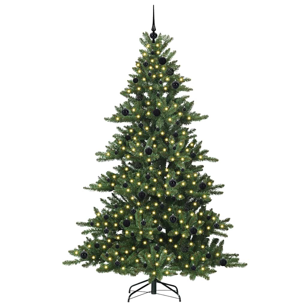 Műanyag Hajtogatós Karácsonyfa 300 LED-del Zöld 210 cm PVC