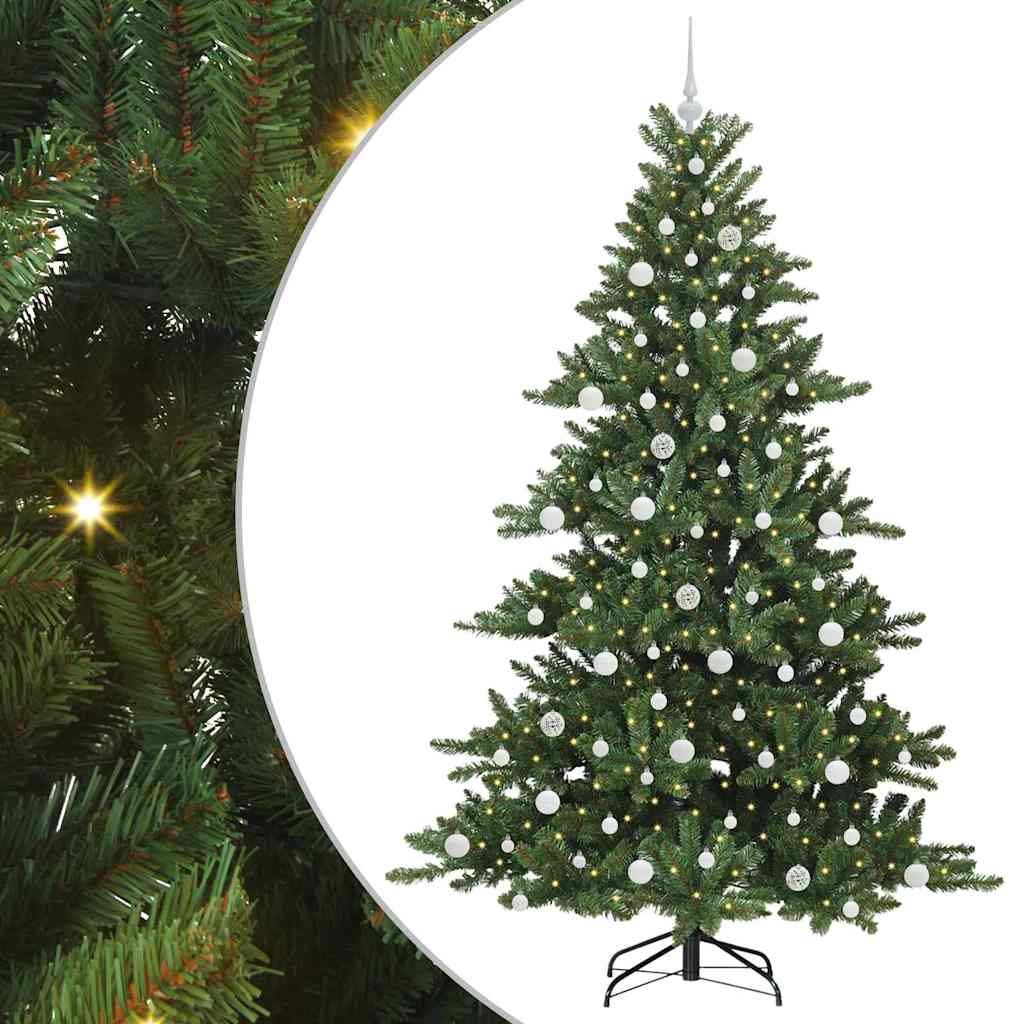 Műanyag Hajtogatós Karácsonyfa 300 LED-del Zöld 210 cm PVC