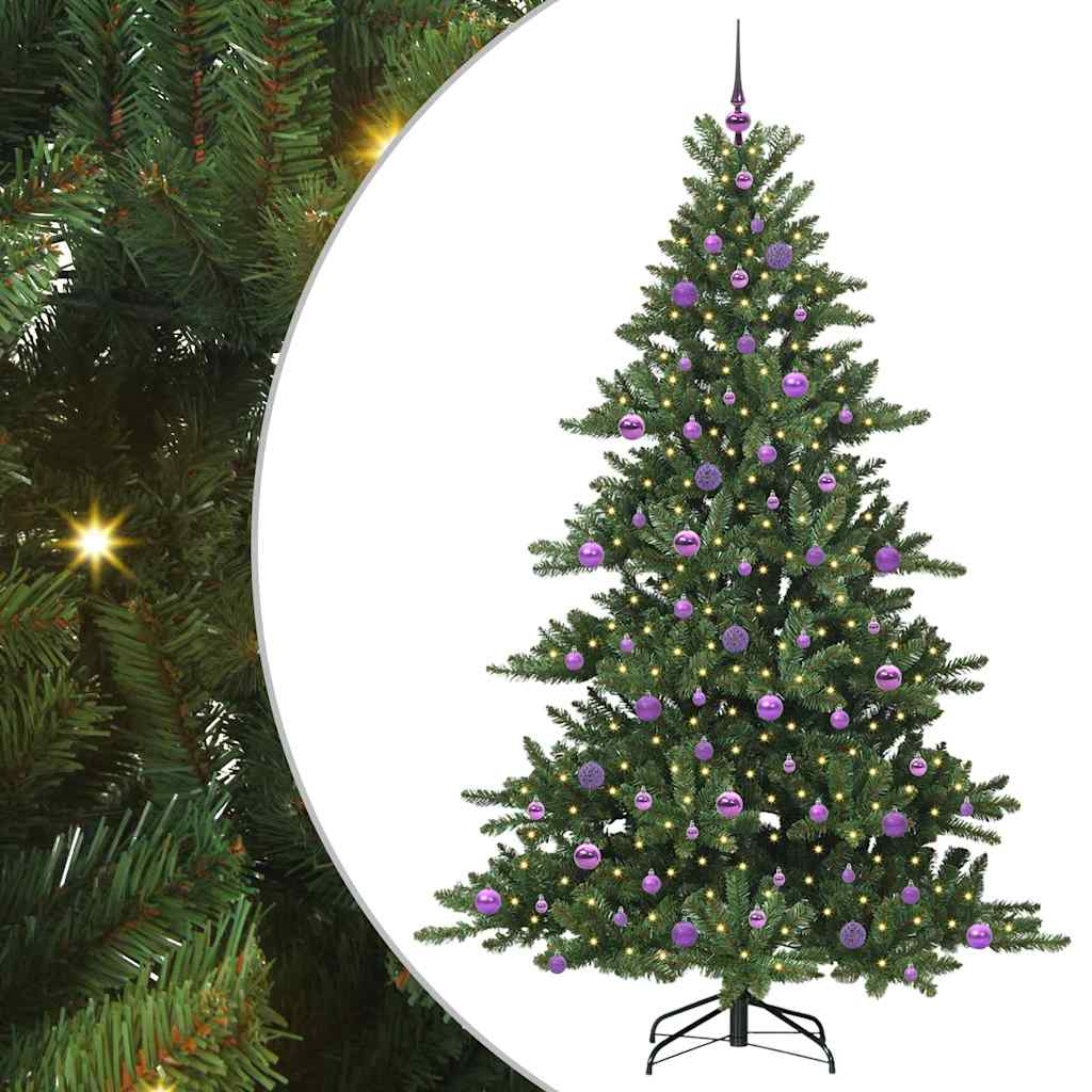 Műanyag Hajtogatós Karácsonyfa 300 LED-del Zöld 210 cm PVC