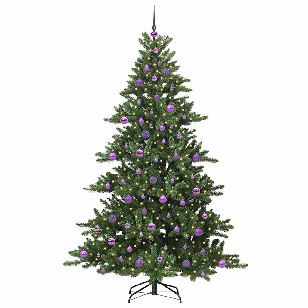 Műanyag Hajtogatós Karácsonyfa 300 LED-del Zöld 210 cm PVC