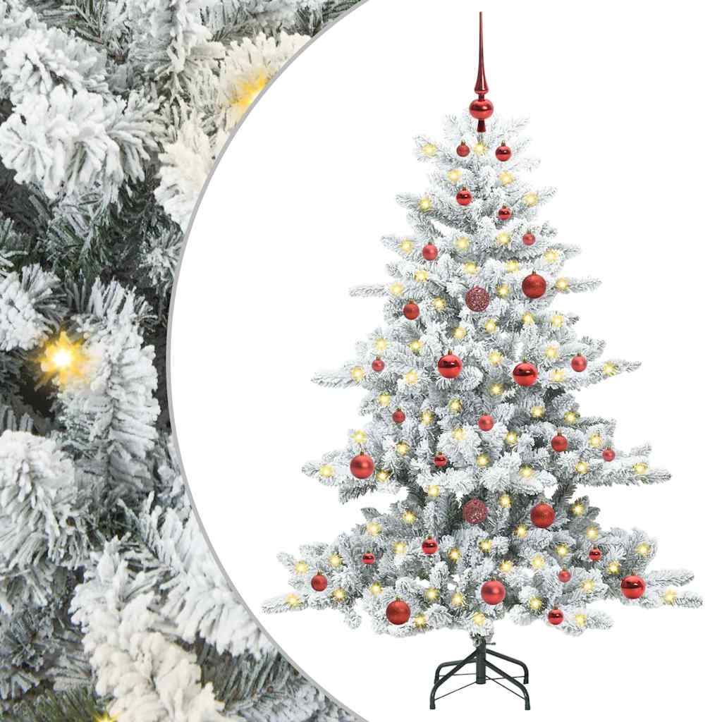 Műanyag Hajtogatós Karácsonyfa 150 LED-del Fehér 150 cm PVC