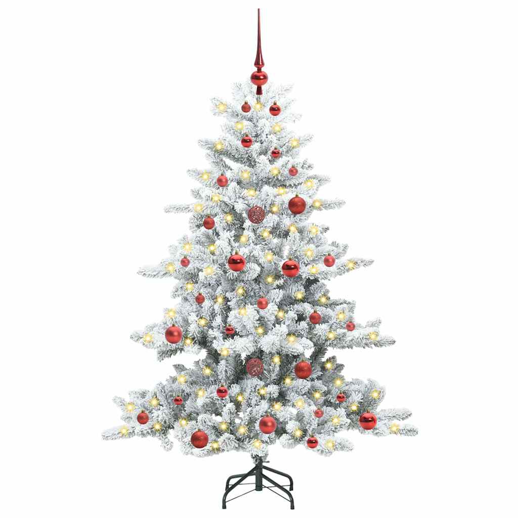 Műanyag Hajtogatós Karácsonyfa 150 LED-del Fehér 150 cm PVC