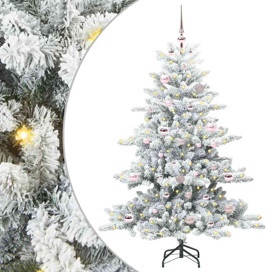 Műanyag Hajtogatós Karácsonyfa 150 LED-del Fehér 150 cm PVC