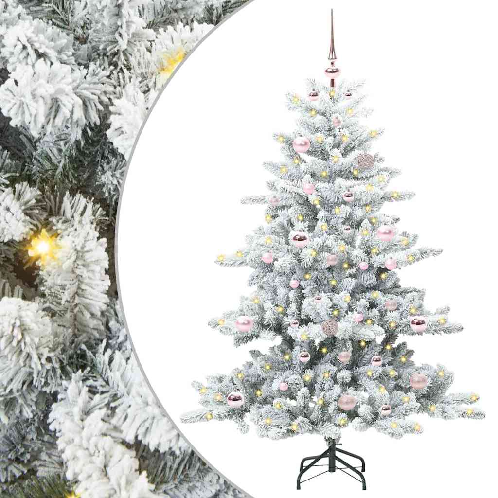 Műanyag Hajtogatós Karácsonyfa 150 LED-del Fehér 150 cm PVC