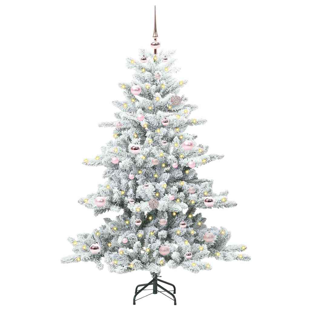 Műanyag Hajtogatós Karácsonyfa 150 LED-del Fehér 150 cm PVC