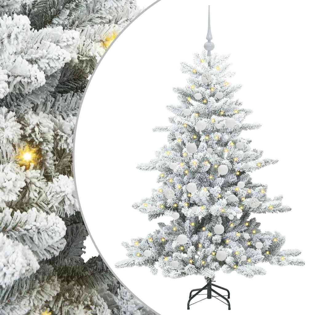 Műanyag Hajtogatós Karácsonyfa 150 LED-del Fehér 150 cm PVC