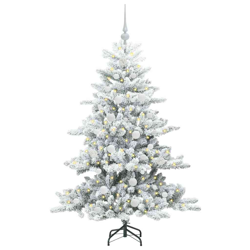 Műanyag Hajtogatós Karácsonyfa 150 LED-del Fehér 150 cm PVC