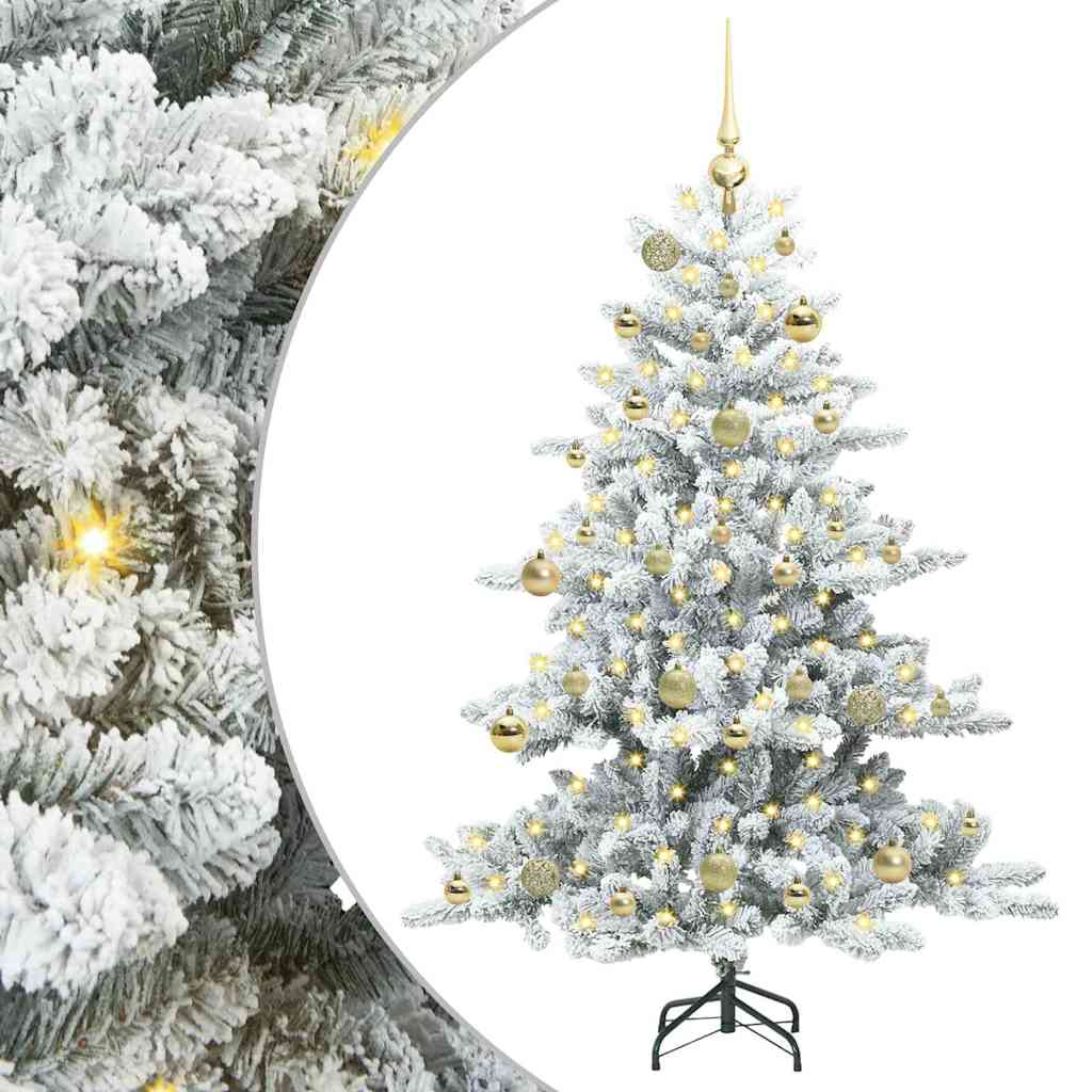 Műanyag Hajtogatós Karácsonyfa 150 LED-del Fehér 150 cm PVC
