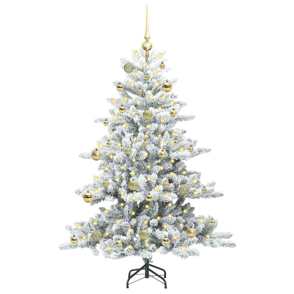 Műanyag Hajtogatós Karácsonyfa 150 LED-del Fehér 150 cm PVC