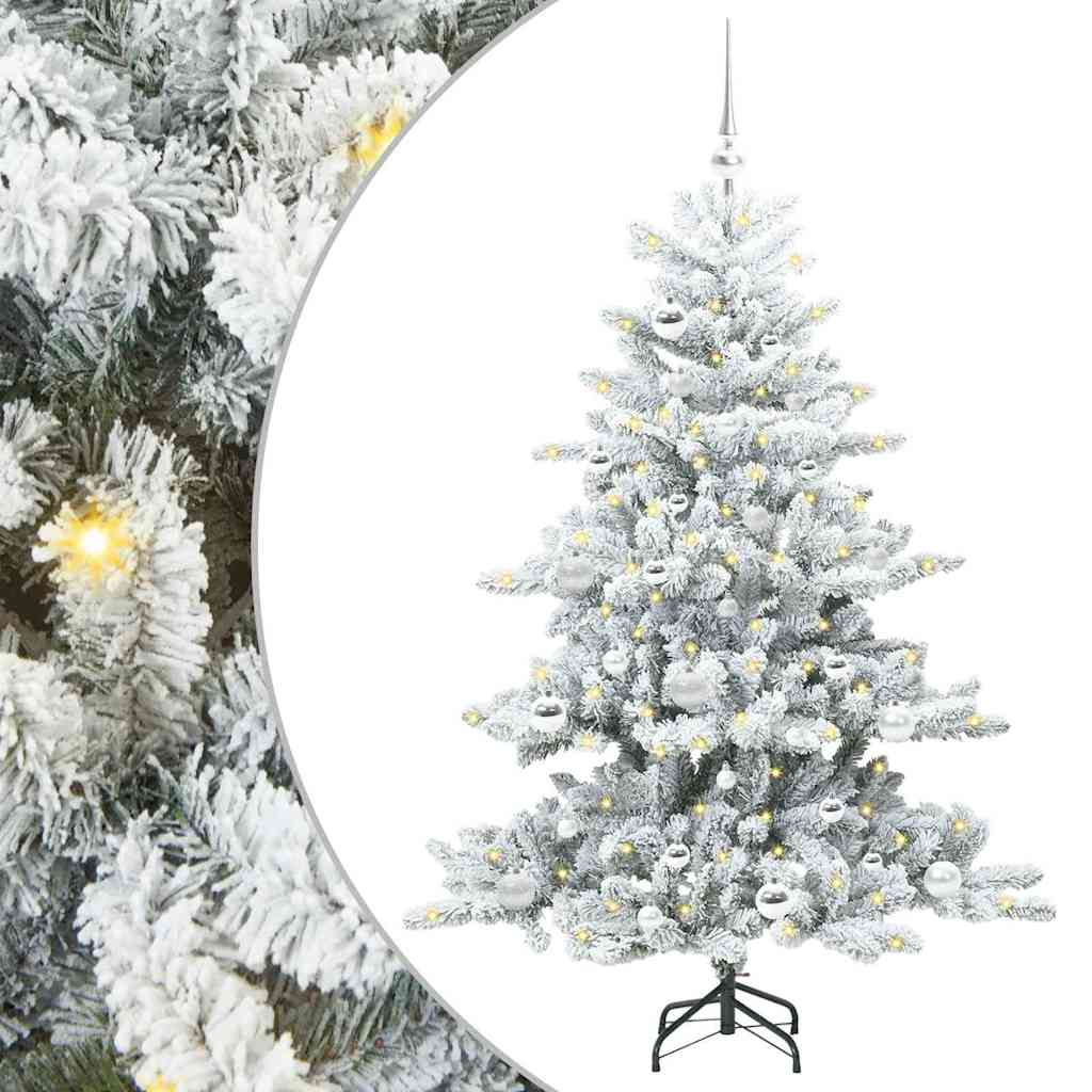 Műanyag Hajtogatós Karácsonyfa 150 LED-del Fehér 150 cm PVC