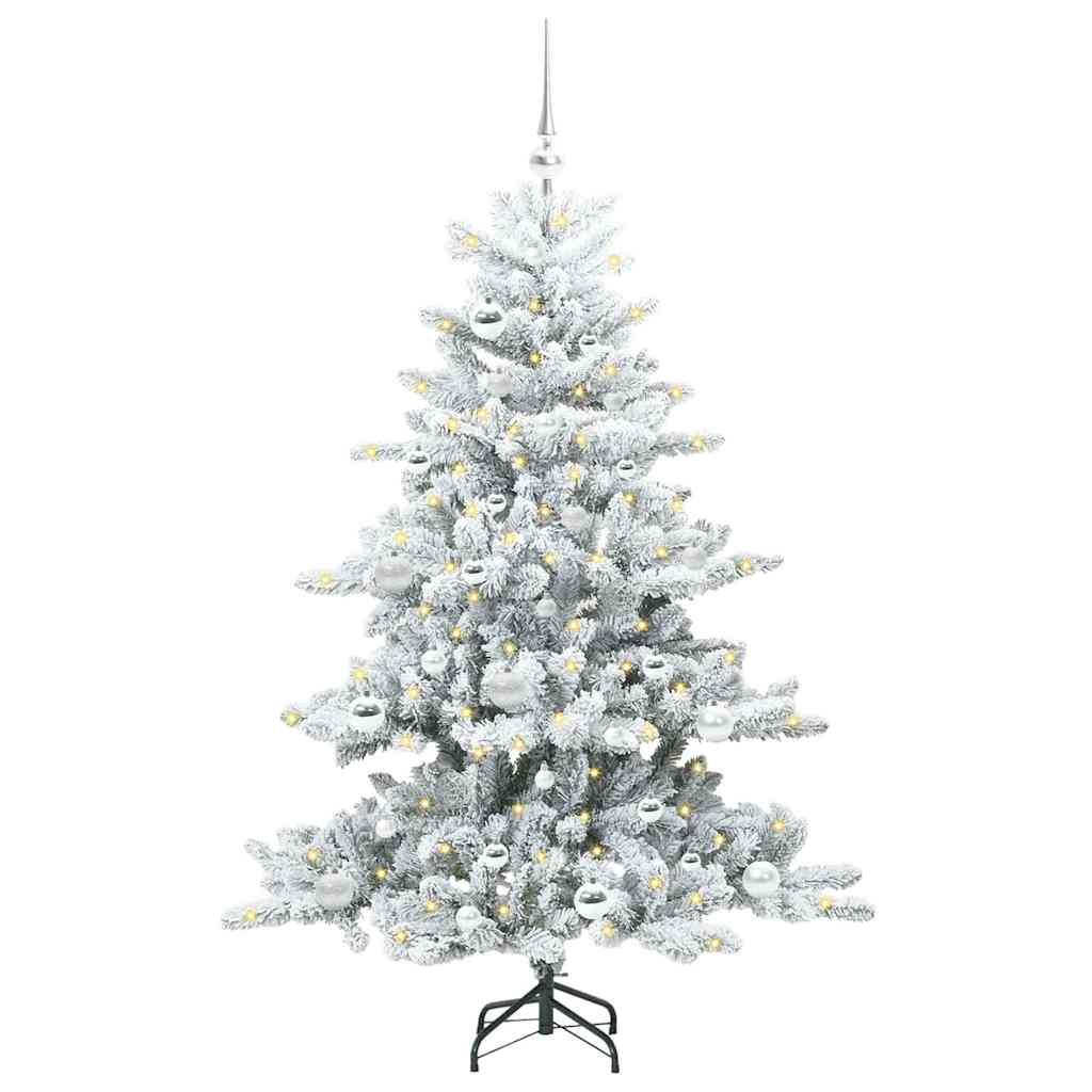 Műanyag Hajtogatós Karácsonyfa 150 LED-del Fehér 150 cm PVC