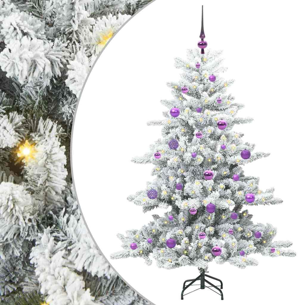 Műanyag Hajtogatós Karácsonyfa 150 LED-del Fehér 150 cm PVC