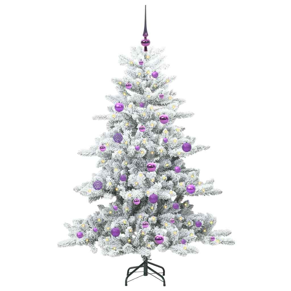 Műanyag Hajtogatós Karácsonyfa 150 LED-del Fehér 150 cm PVC