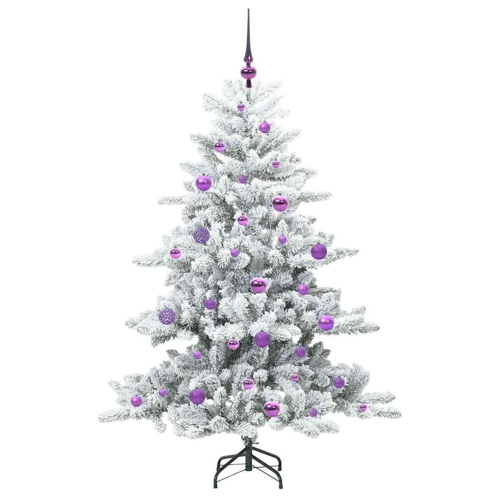 Műanyag Hajtogatós Karácsonyfa 150 LED-del Fehér 150 cm PVC