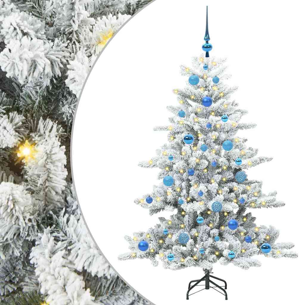 Műanyag Hajtogatós Karácsonyfa 150 LED-del Fehér 150 cm PVC