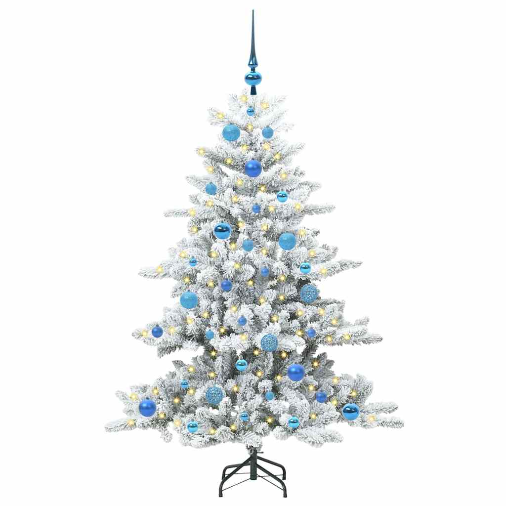 Műanyag Hajtogatós Karácsonyfa 150 LED-del Fehér 150 cm PVC