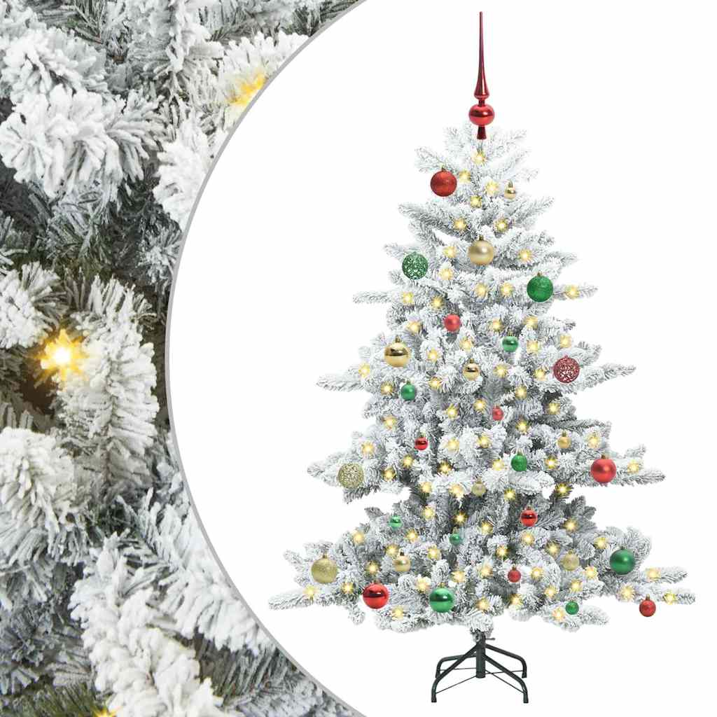 Műanyag Hajtogatós Karácsonyfa 150 LED-del Fehér 150 cm PVC