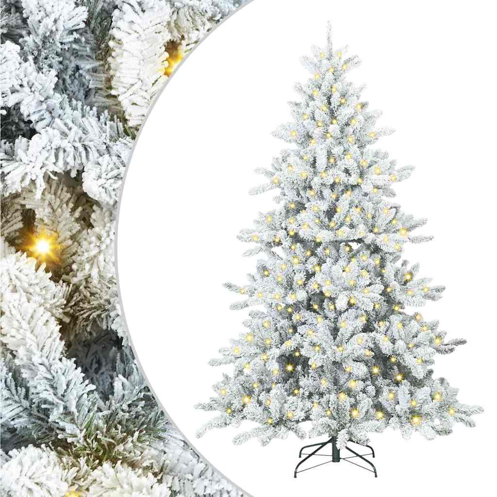 Műanyag Hajtogatós Karácsonyfa 300 LED-del Fehér 180 cm PVC