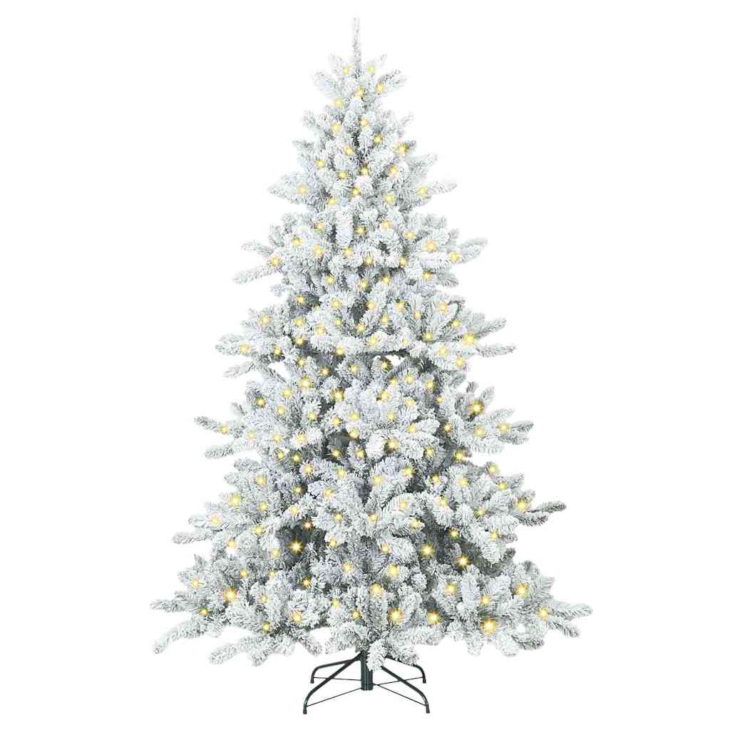 Műanyag Hajtogatós Karácsonyfa 300 LED-del Fehér 180 cm PVC