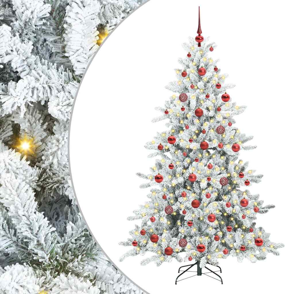 Műanyag Hajtogatós Karácsonyfa 300 LED-del Fehér 180 cm PVC