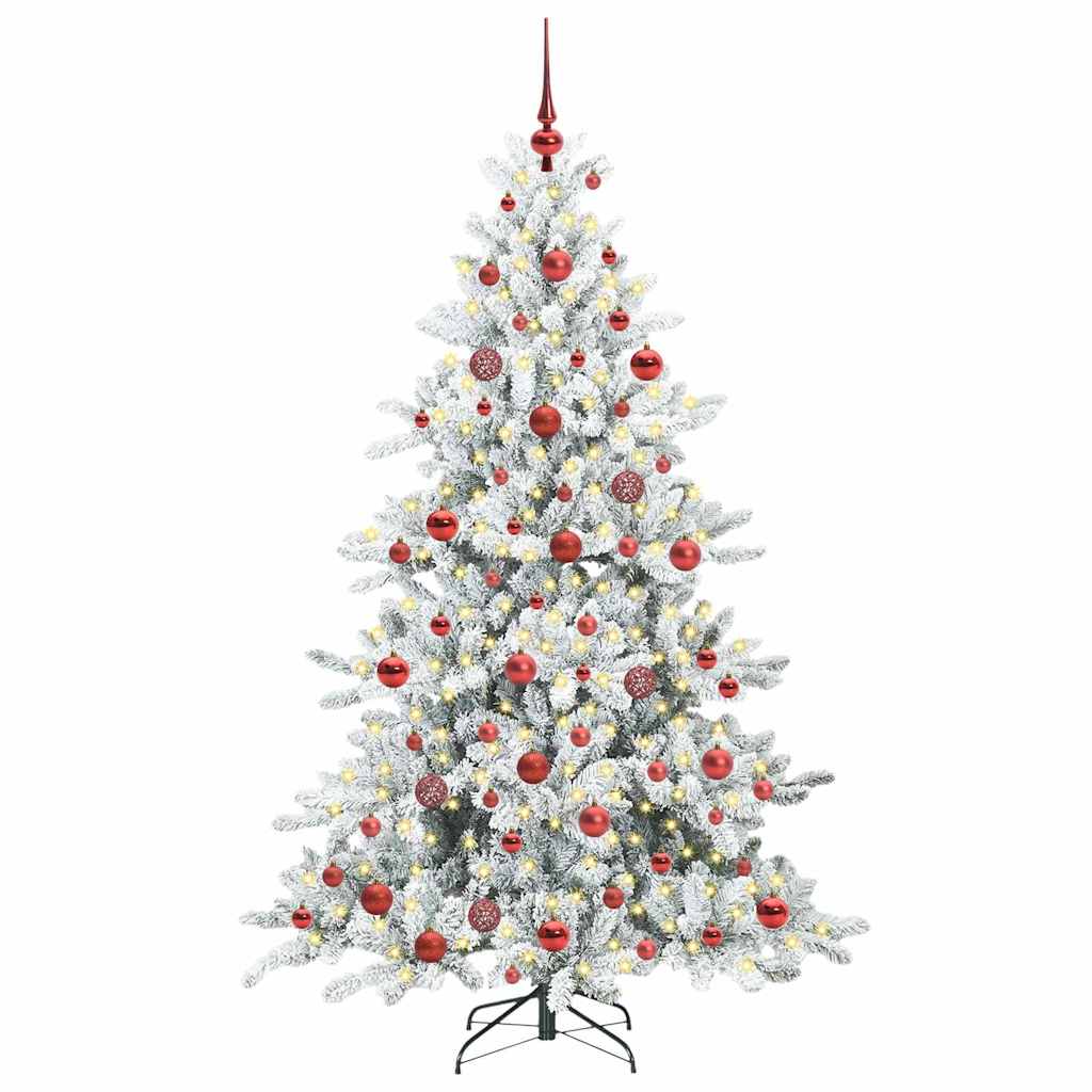 Műanyag Hajtogatós Karácsonyfa 300 LED-del Fehér 180 cm PVC