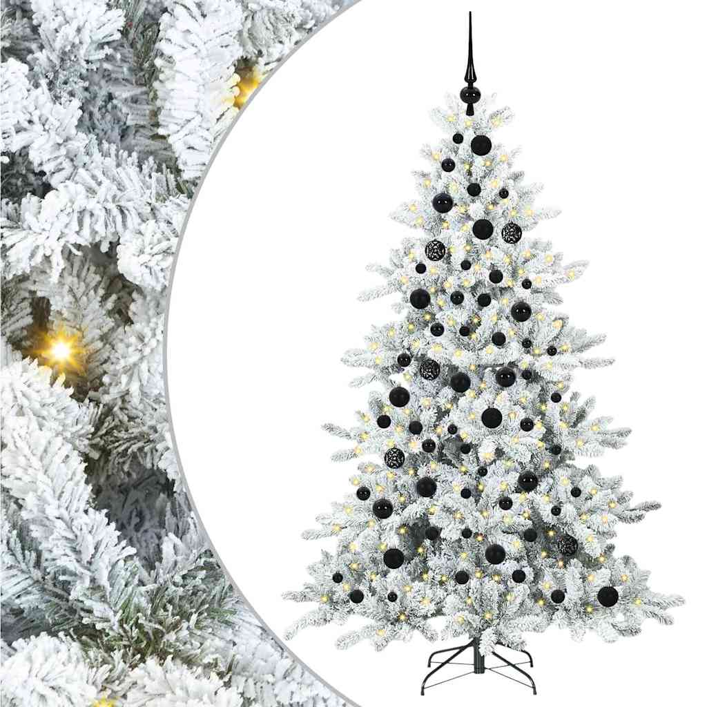 Műanyag Hajtogatós Karácsonyfa 300 LED-del Fehér 180 cm PVC