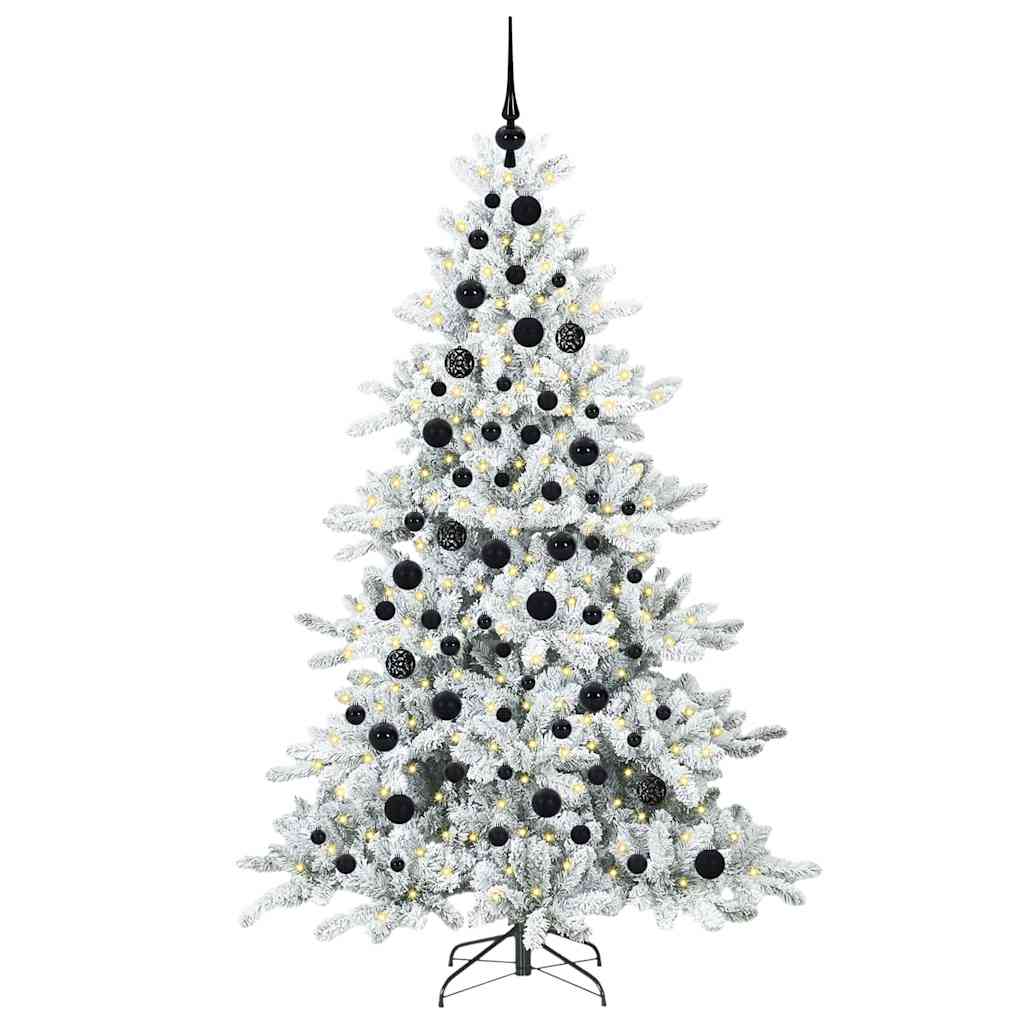 Műanyag Hajtogatós Karácsonyfa 300 LED-del Fehér 180 cm PVC