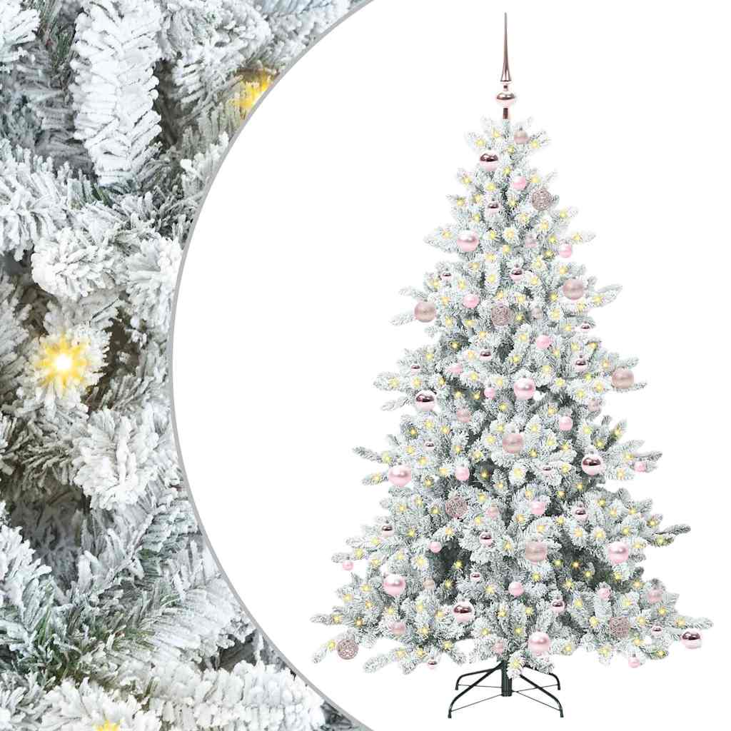 Műanyag Hajtogatós Karácsonyfa 300 LED-del Fehér 180 cm PVC