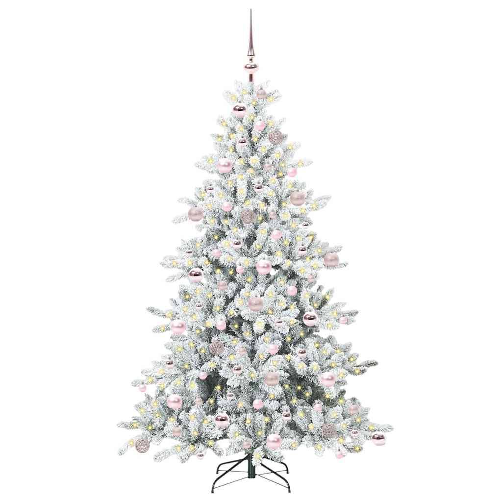 Műanyag Hajtogatós Karácsonyfa 300 LED-del Fehér 180 cm PVC