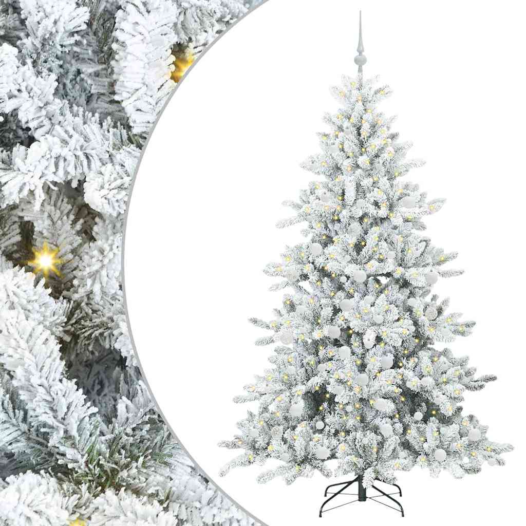 Műanyag Hajtogatós Karácsonyfa 300 LED-del Fehér 180 cm PVC