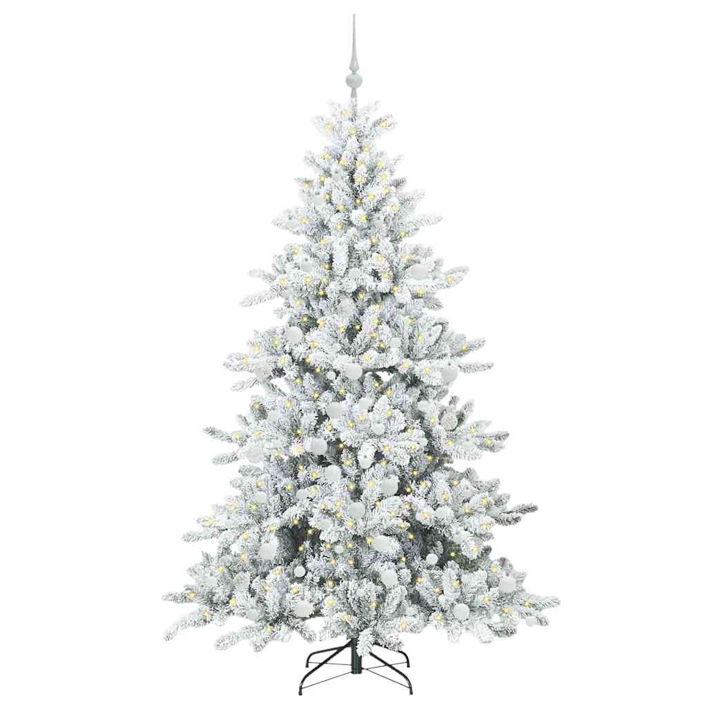 Műanyag Hajtogatós Karácsonyfa 300 LED-del Fehér 180 cm PVC