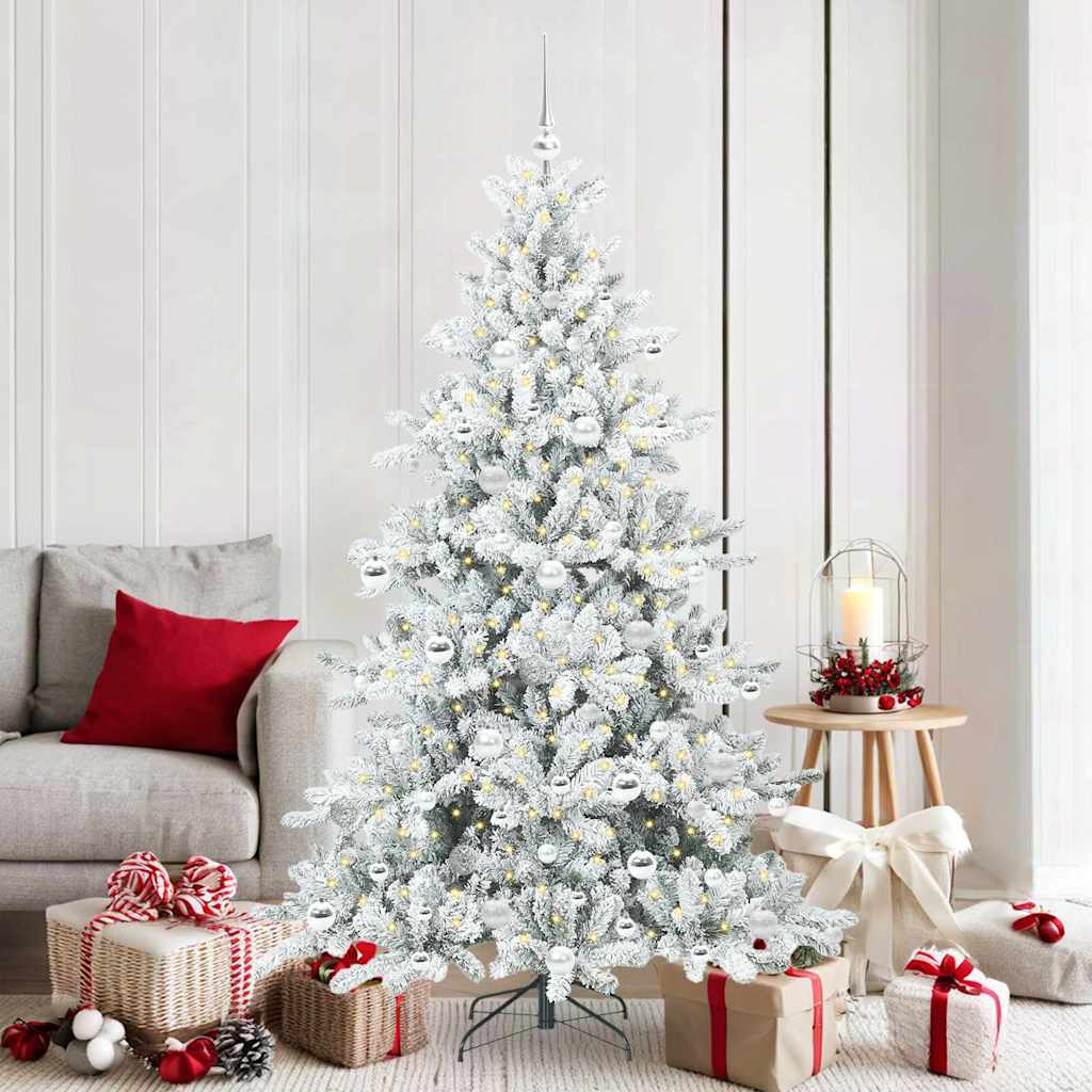 Műanyag Hajtogatós Karácsonyfa 300 LED-del Fehér 180 cm PVC