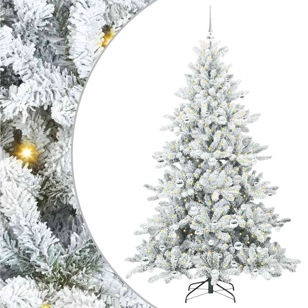 Műanyag Hajtogatós Karácsonyfa 300 LED-del Fehér 180 cm PVC
