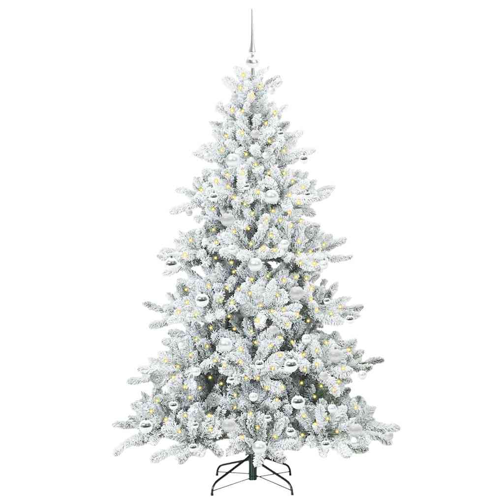 Műanyag Hajtogatós Karácsonyfa 300 LED-del Fehér 180 cm PVC