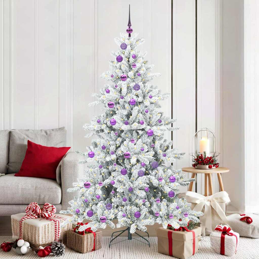 Műanyag Hajtogatós Karácsonyfa 300 LED-del Fehér 180 cm PVC