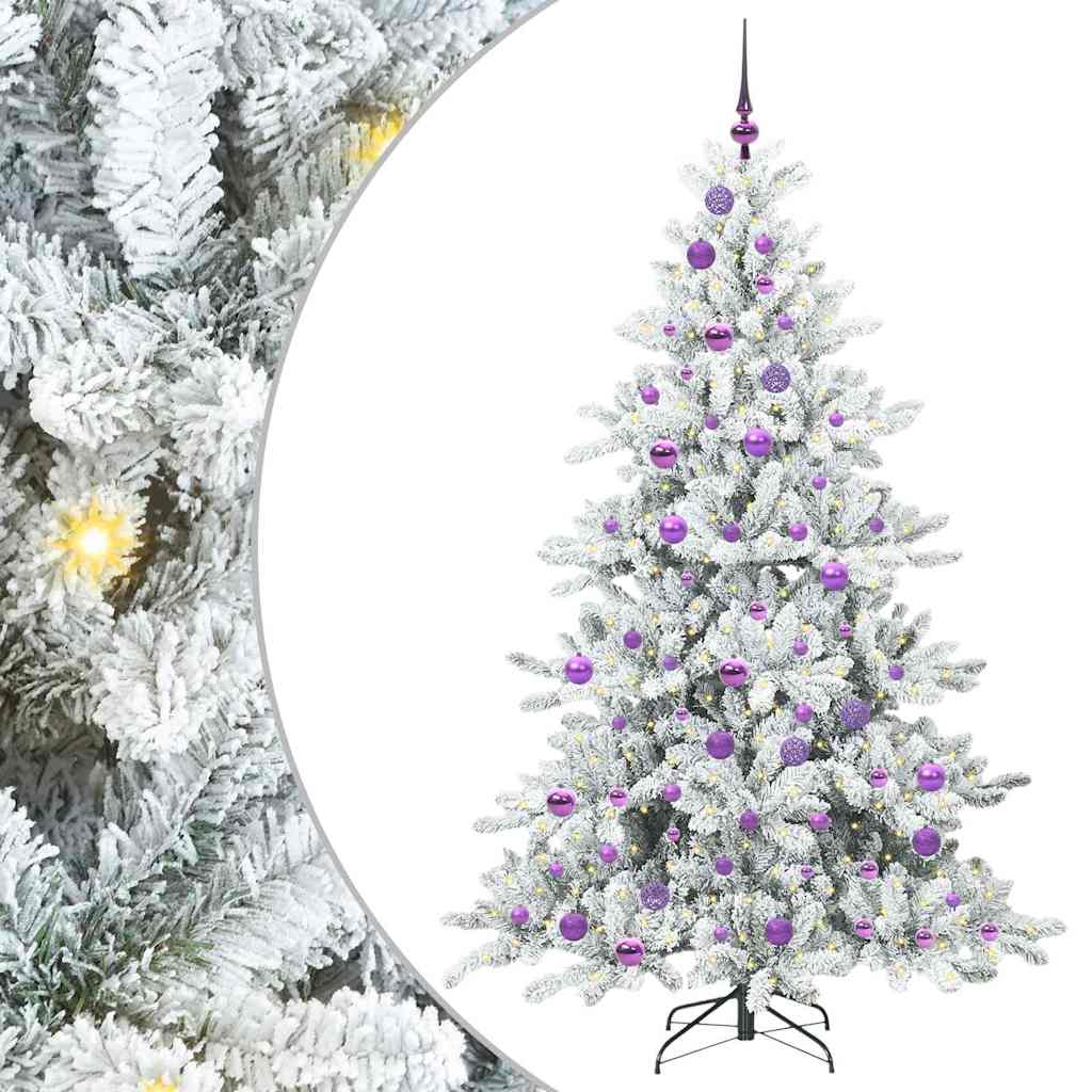 Műanyag Hajtogatós Karácsonyfa 300 LED-del Fehér 180 cm PVC