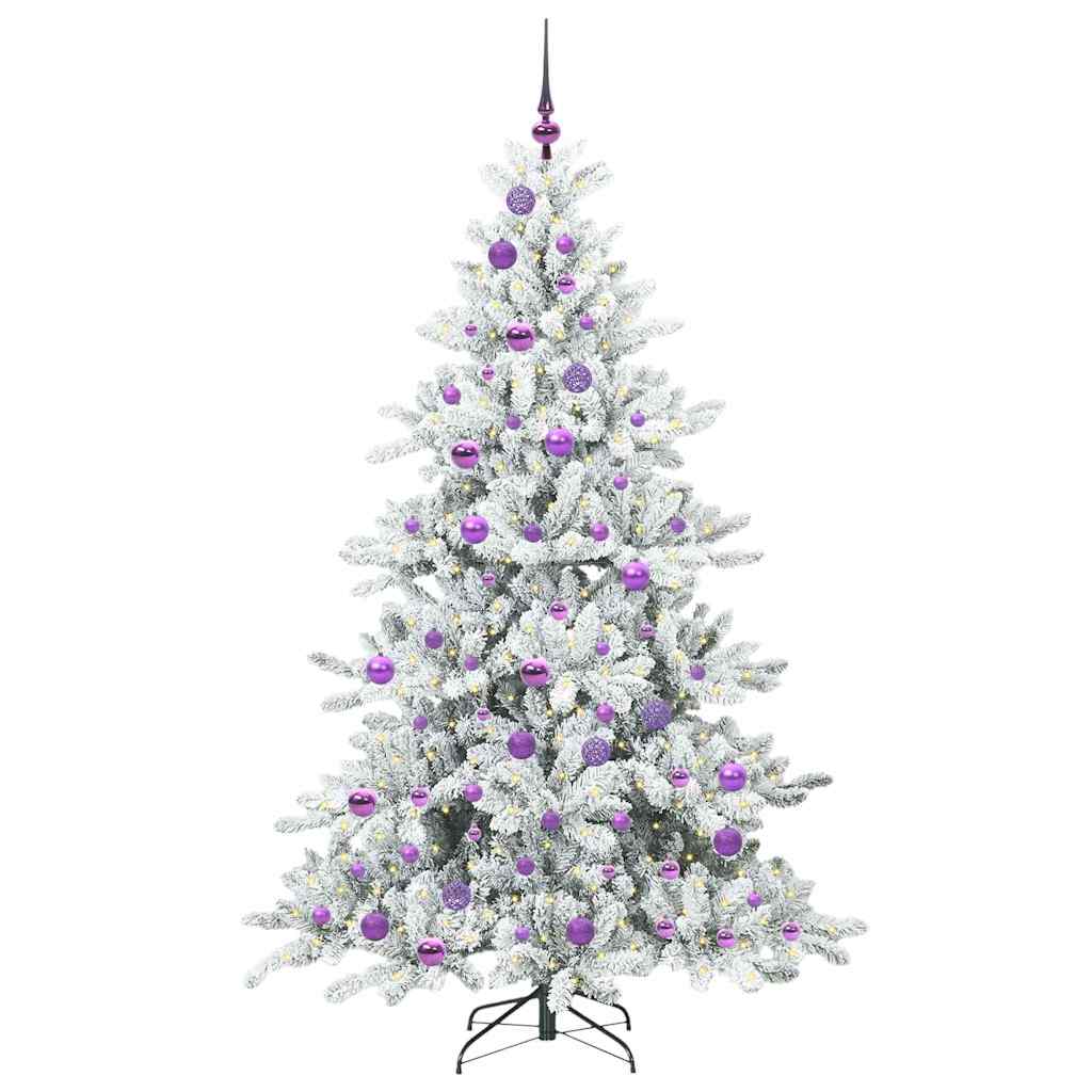 Műanyag Hajtogatós Karácsonyfa 300 LED-del Fehér 180 cm PVC