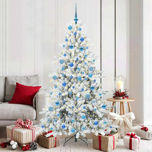 Műanyag Hajtogatós Karácsonyfa 300 LED-del Fehér 180 cm PVC