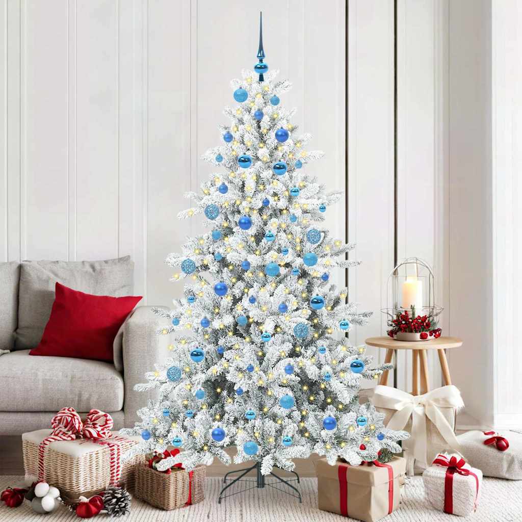 Műanyag Hajtogatós Karácsonyfa 300 LED-del Fehér 180 cm PVC